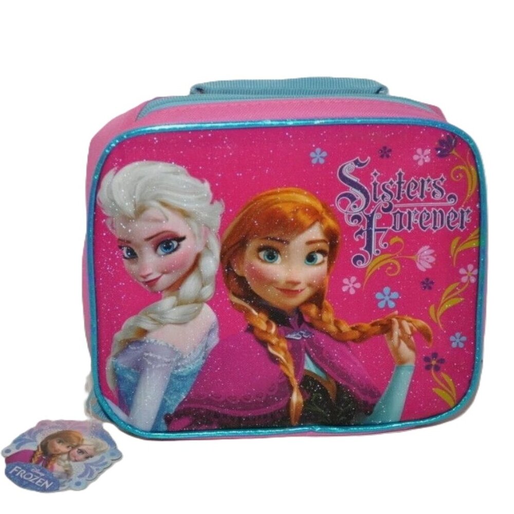 Frozen Anna Elsa Sisters Forever Insulated Lunch Box Kids School Bag